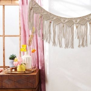 OPALHOUSE NWOT macrame garland w/ wooden beads